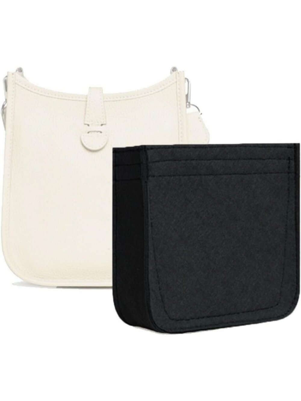 Mini Handbag Organizer Insert for Evelyne 16 - Purse Organizer, Black TPM Style